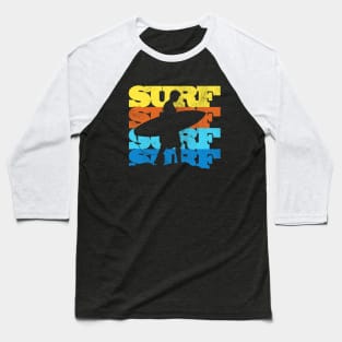 Surf Surf Surf Vintage Retro Surfer Sunset Baseball T-Shirt